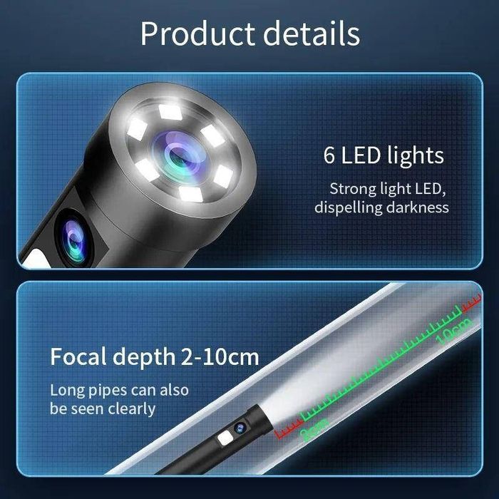 Ендоскопічна камера Inskam IP68 з 2 лінзами, з Wi Fi, для Android, iOS