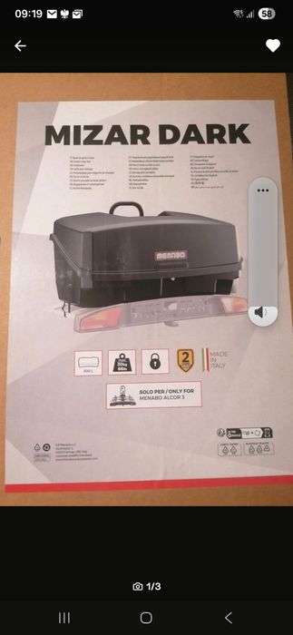 Nowy box na platformę rowerowa Menabo Mizar 300L na hak, tylny bagażni