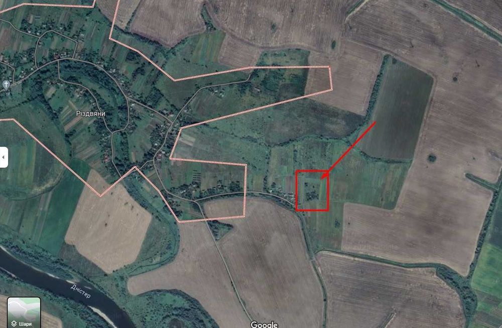 Продам землю 0,82 га  біля Дністра Івано-Франк обл.