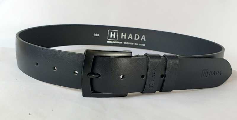 Pas do spodni czarny typu jeans czarna klamra brelok gratis