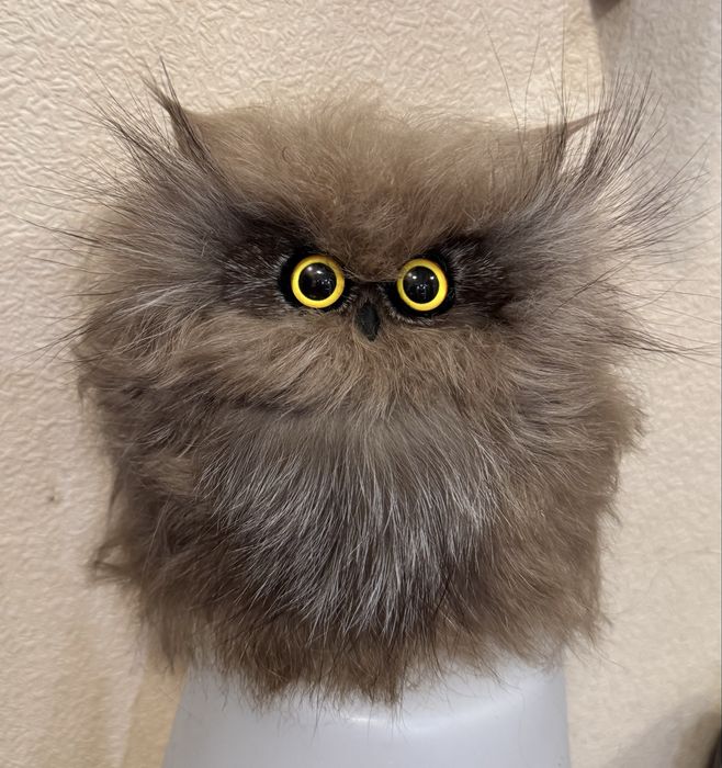 Декоративная сова ,сувенир ,шерсть ламы