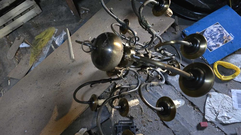 Wiszaca mosiezna lampa - lampa antyk staroć