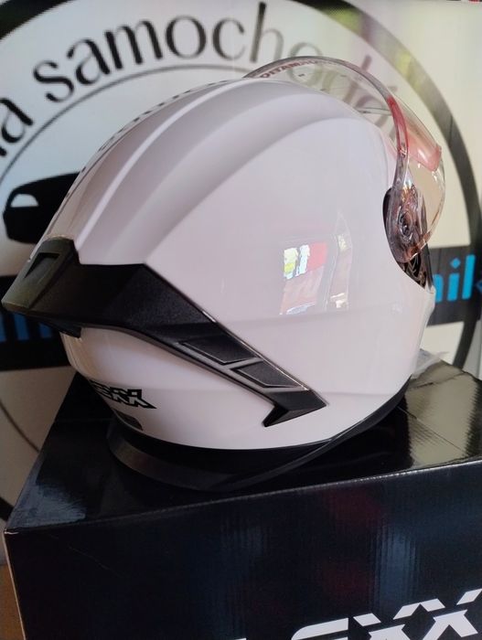 Kask Zamknięty z blendą BLEXX MD-820 biały rozmiar XXL Homologacja