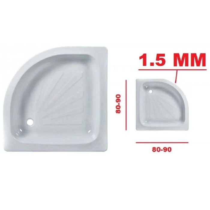 Сталевий душовий піддон Koller Pool Aquart 80x80x15 см