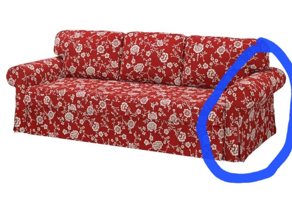 Ikea VRETSTORP Pokrycie podłokietnika virestad czerwony bialy