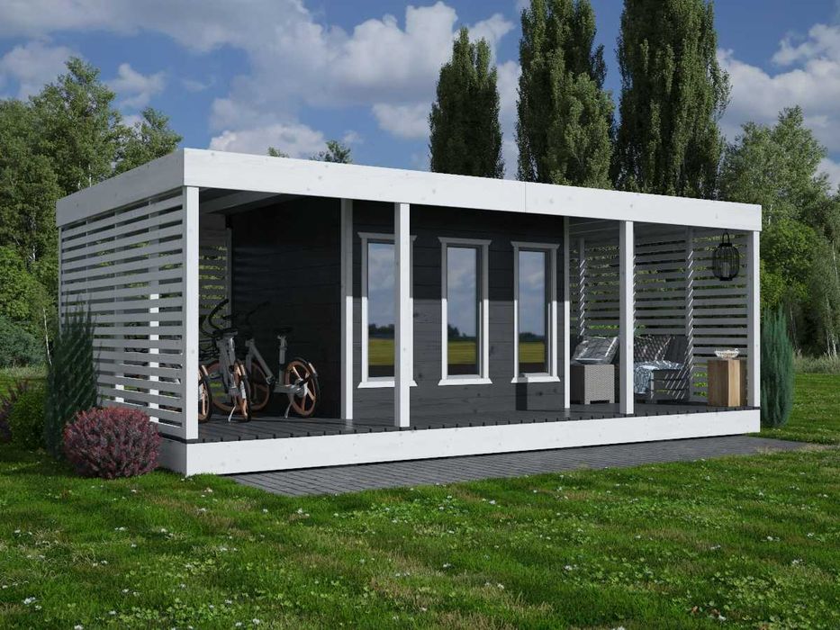 sauna jacuzzi siłownia DOMEK 35m2 na ROD domek 4x4 taras 4x4 MDN10A