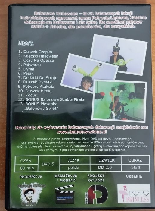 Balonowe Halloween DVD film instruktażowy do tworzenia dekoracji