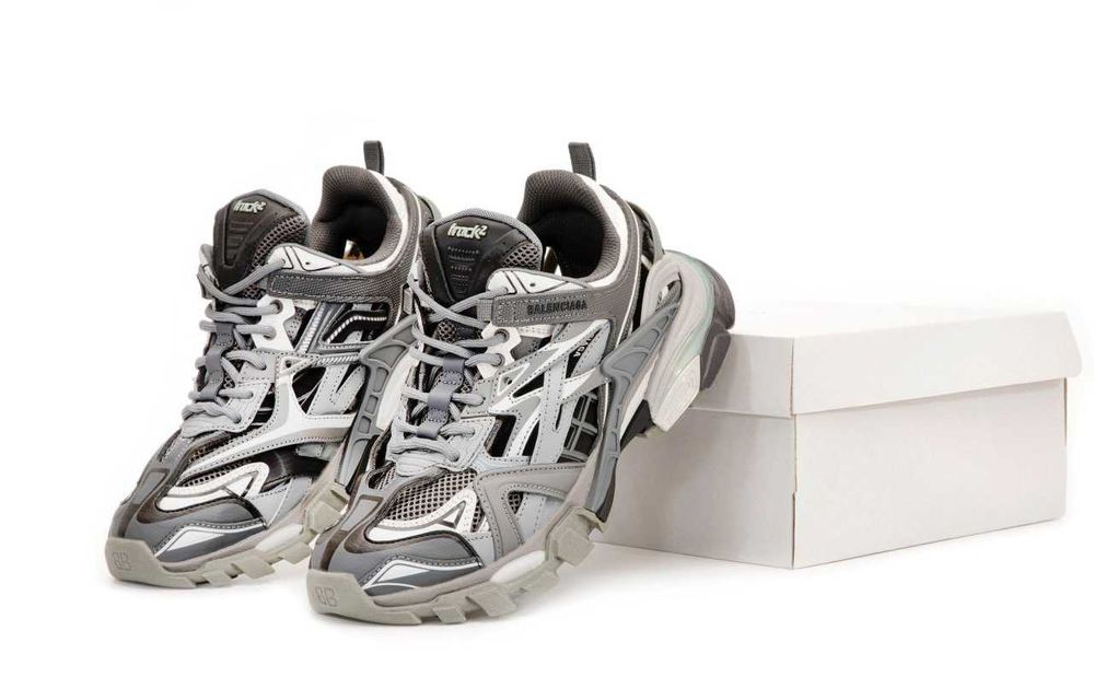 Мужские кроссовки Balenciaga Track 2.0 Silver-Grey. 41-45