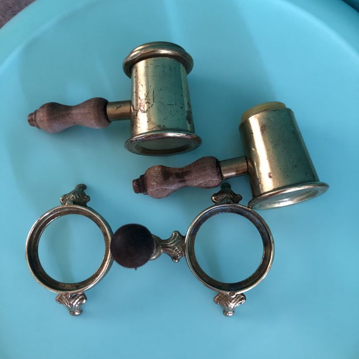 Набір сіль перець вінтаж зубочистка латунь