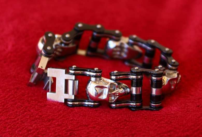 Pulseira "Biker" em aço inox.