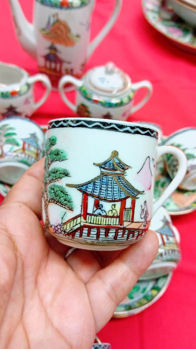Serviço completo de café em porcelana de Macau