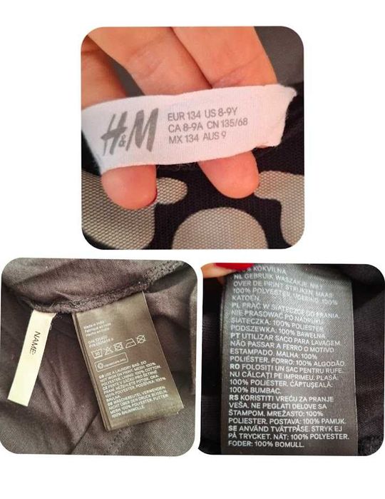 Vestido H&M de esqueleto Halloween para 8-9 anos (134cm)