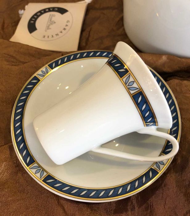 conjunto de 3 peças em porcelana premium da rosenthal coleção "idillio rêve bleu"