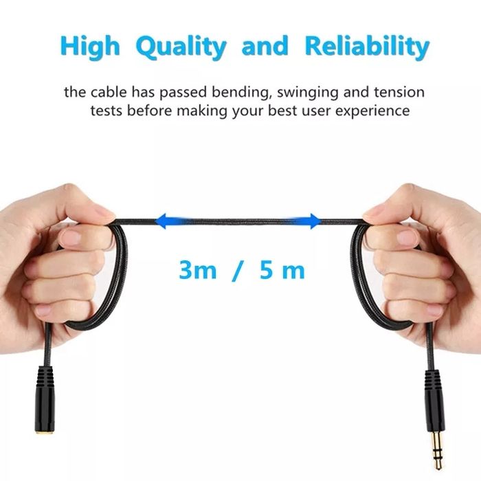 Cabo Extensão de Áudio 3.5mm M/F