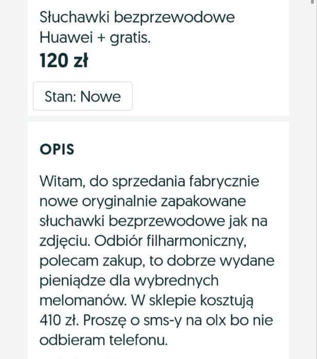 Słuchawki bezprzewodowe Huawei.
