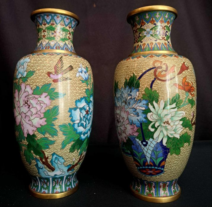 Par de jarras em Cloisonné
