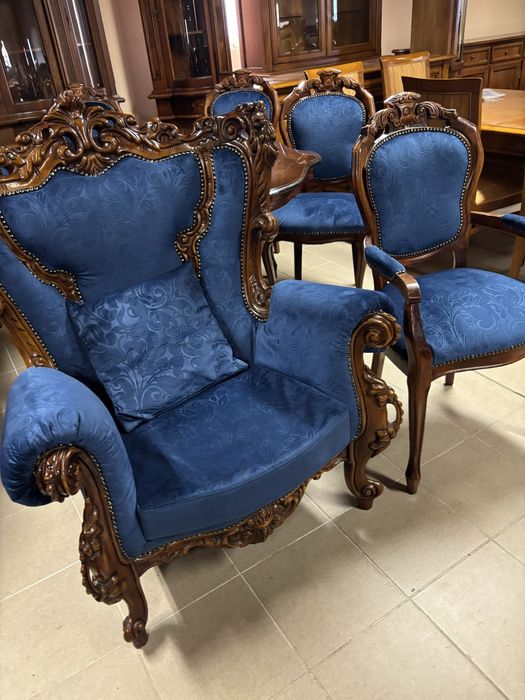 Włoski Stylowy Komplet Sofa 2 Fotele 311 (stół 6 krzeseł do kompletu) Jak Nowy Meble Stylowe sklep