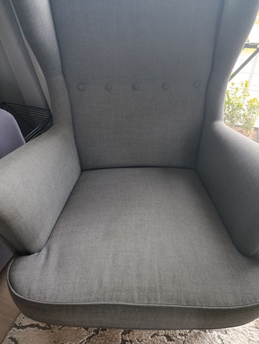 Fotel STRANDMON Ikea + podnóżek