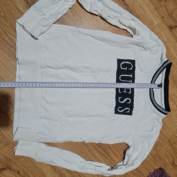 Guess biała bluza z logo brokatowym r. XS wkładana przez głowę jak swe