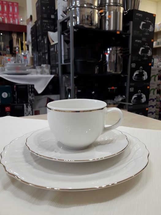 Garnitur do kawy 12/27 Aloha-FBC 23011 ecru porcelana KAROLINA