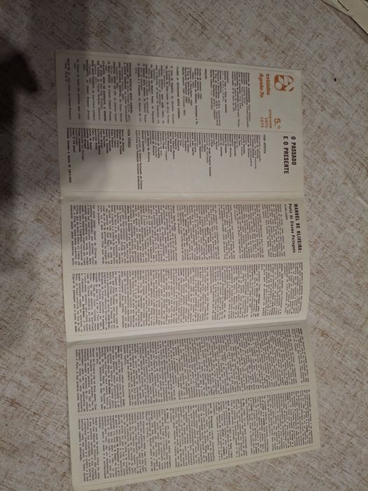 Programa antigo cinema Manoel Oliveira O passado e o presente Apolo 70