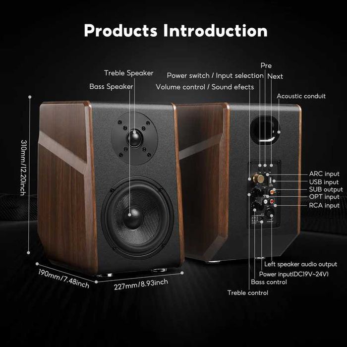 Динаміки для дому з Bluetooth AIYIMA S700 (100 Вт)