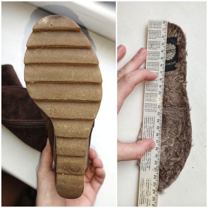 Чоботи жіночі високі з натуральної шкіри та натуральним хутром 36