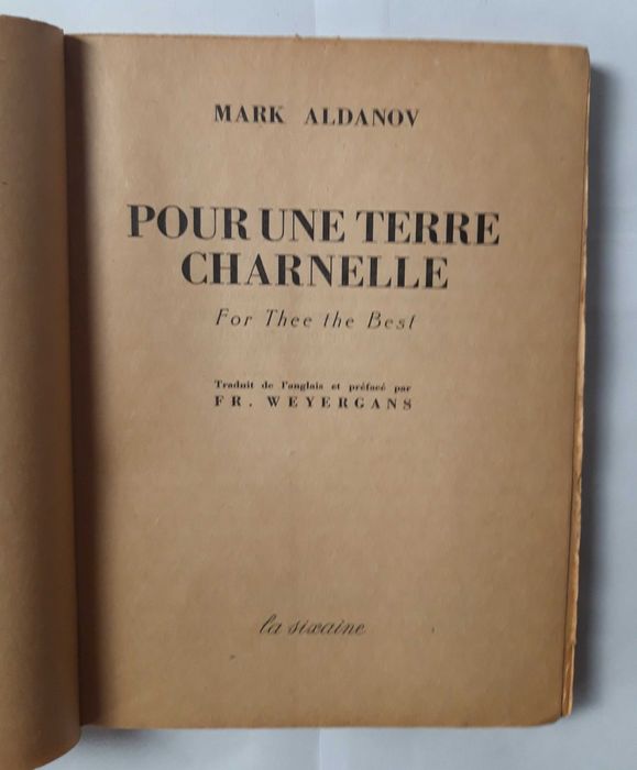 Livro- Ref CxC - Mark Aldanov - Pour Une Terre Charnelle