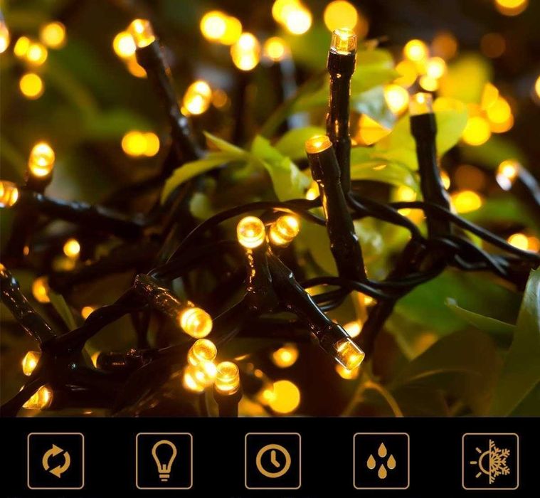 Lampki Choinkowe Quntis 1000 LED 25 m Ciepła Biel IP44