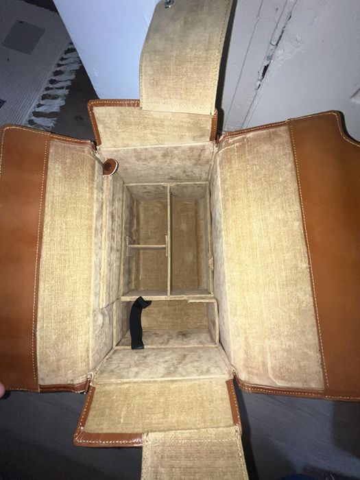 Mala de fotografia Vintage em pele, anos 70 Nikon