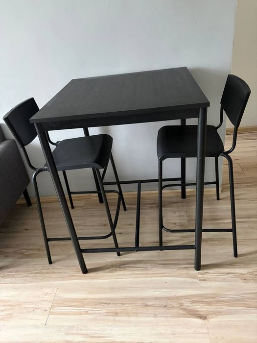 Stół i 2 krzesła IKEA czarne