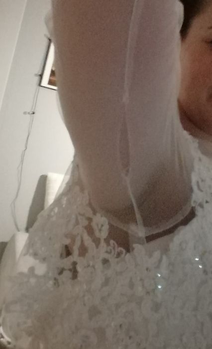 Biała suknia ślubna z rękawami i gorsetem 42 44 46 plus size + koło