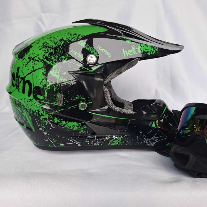Kask motocrossowy fullface juniorski ATV Dirt Bike Black S 55-56cm