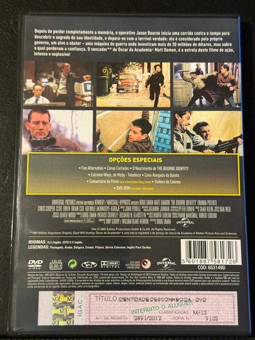 DVD do filme Bourne Identidade desconhecida