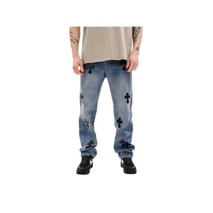 Джинси Chrome Hearts Jeans with Black Cross Blue