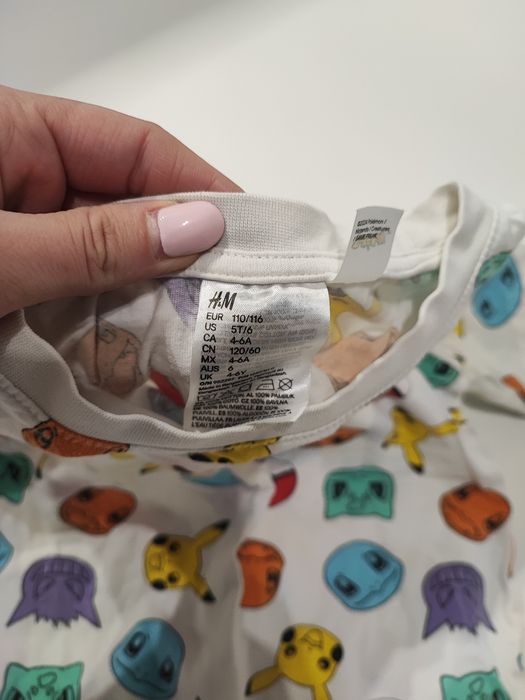 Piżama dziecięca pokemon h&m chłopiec 110 116 bliza