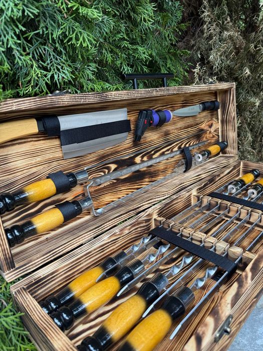 Шампури у кейсі футлярі на подарунок чоловіку, кума, брату, тестюф