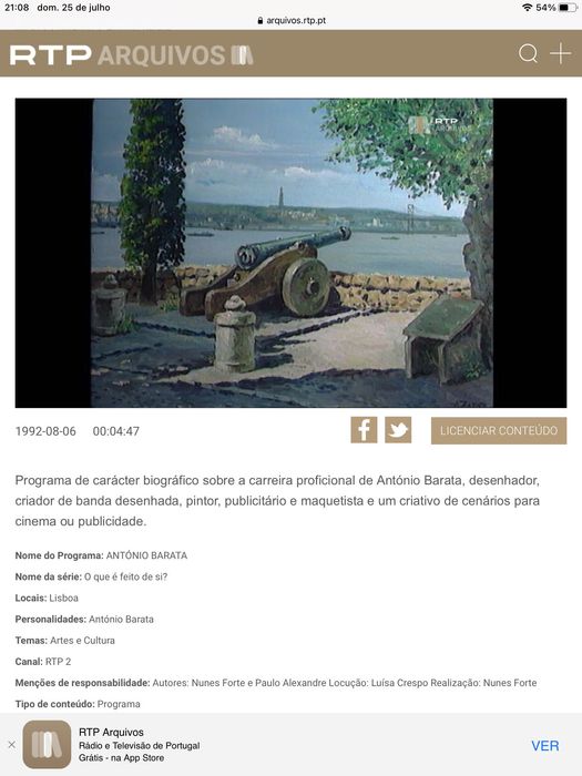 Pintura a óleo Original António Barata Assinado Castelo São Jorge LX