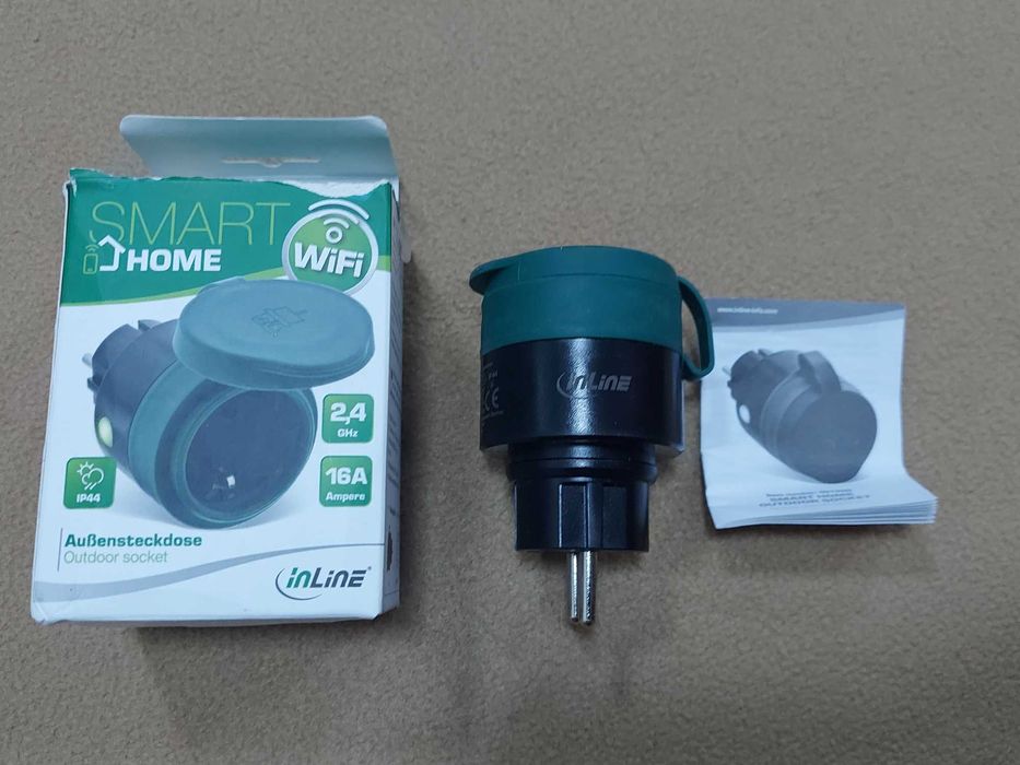 Смарт розетка InLine® SmartHome socket outdoor IP44 Німеччина