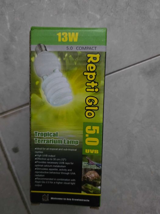 Lâmpada terrário UVB para répteis  de deserto e tropical