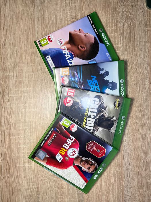 Zestaw gier Xbox One / Series X – FIFA 22, CoD, Need for Speed, FIFA 18