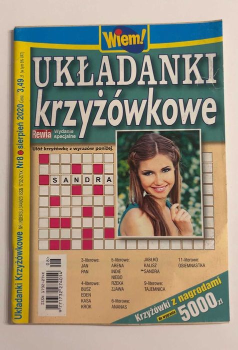 Układanki Krzyżówkowe WIEM Nr 8/2020 Rewia Wydanie Specjalne Krzyżówki