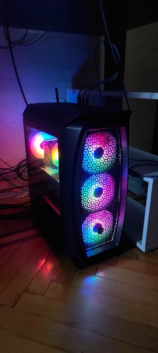 ПОЛНЫЙ ИГРОВОЙ НАБОР! ПК + 2 монитора + RGB периферия + кресло + стол