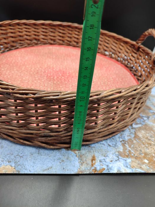 Duża wiklinowa taca do serwowania - Design - vintage