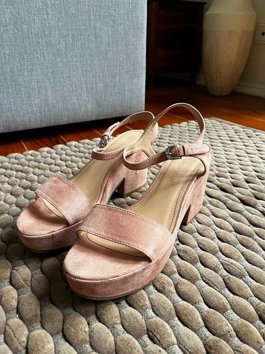 Sandálias de salto alto da Green Coast n41 em rosa claro