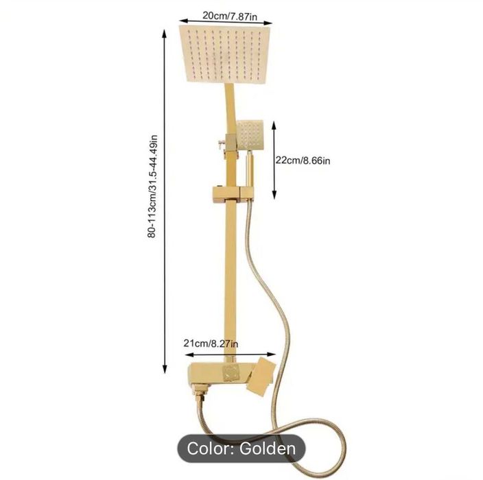 NOVO Sistema de chuveiro multifunções em dourado