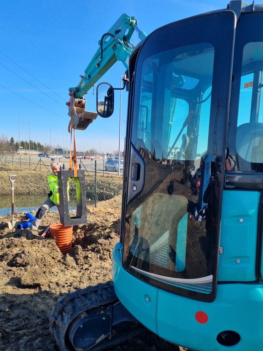 !Usługi minikoparką podnośnik koszowy .Wiertnica.roboty ziemne Wywrotk