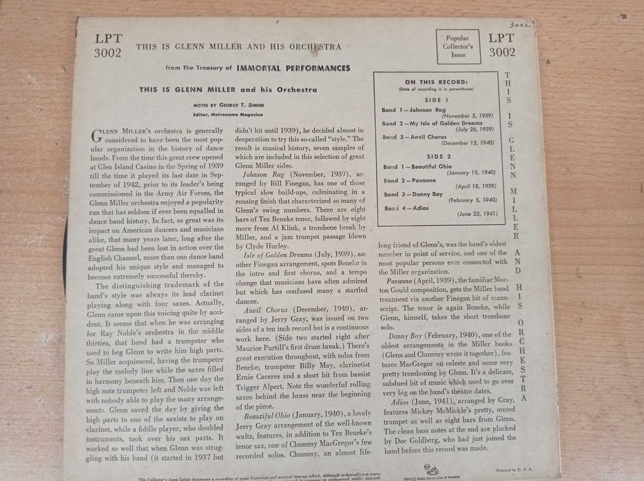 Glenn Miller - płyty winyl - 3 sztuki - RCA Records USA.
