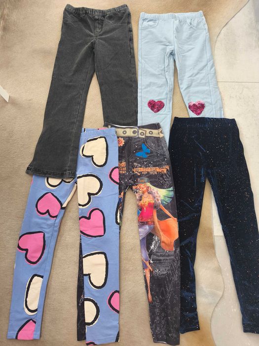Legginsy spodnie jeansy cekiny brokat