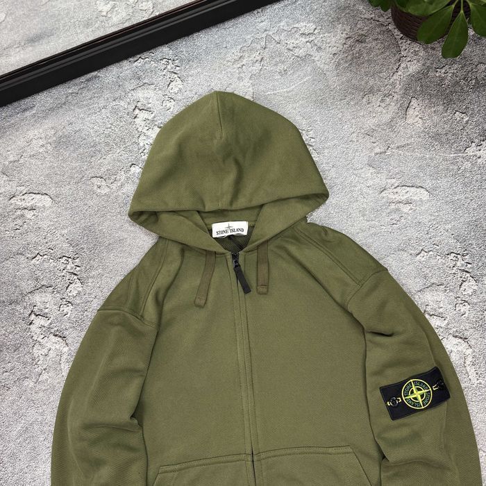 Худі Stone Island Khaki Zip Hoodie худи хаки з блискавкою YKK S-XXL унісекс чоловіче жіноче преміум кофта стон айленд streetwear базова модель